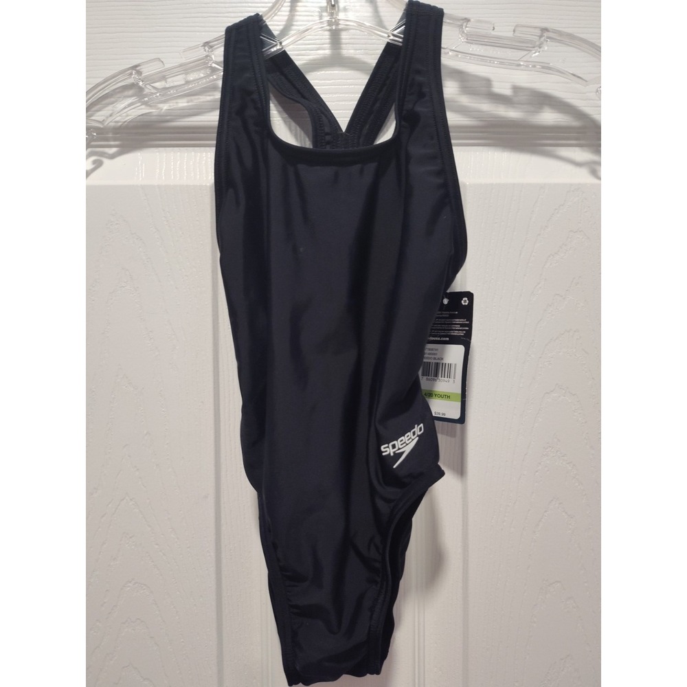 Speedo Black Pro LT Youth One-Piece Swimsuit - Size 4/20 - NWT‎